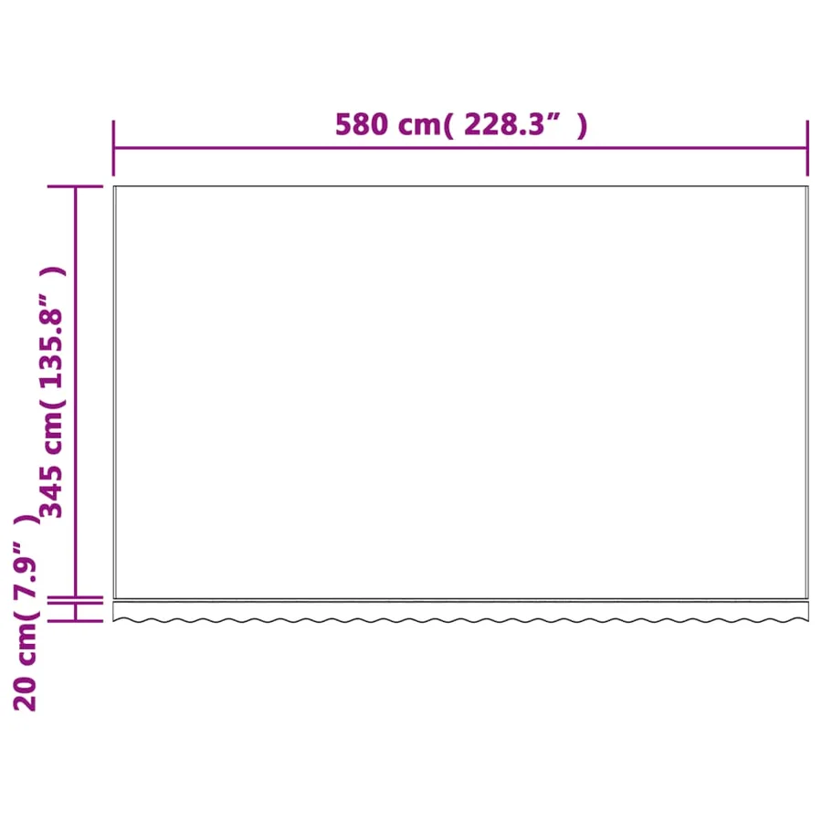 Tissu de remplacement pour auvent rouge et blanc 6x3,5 m polyester - 7