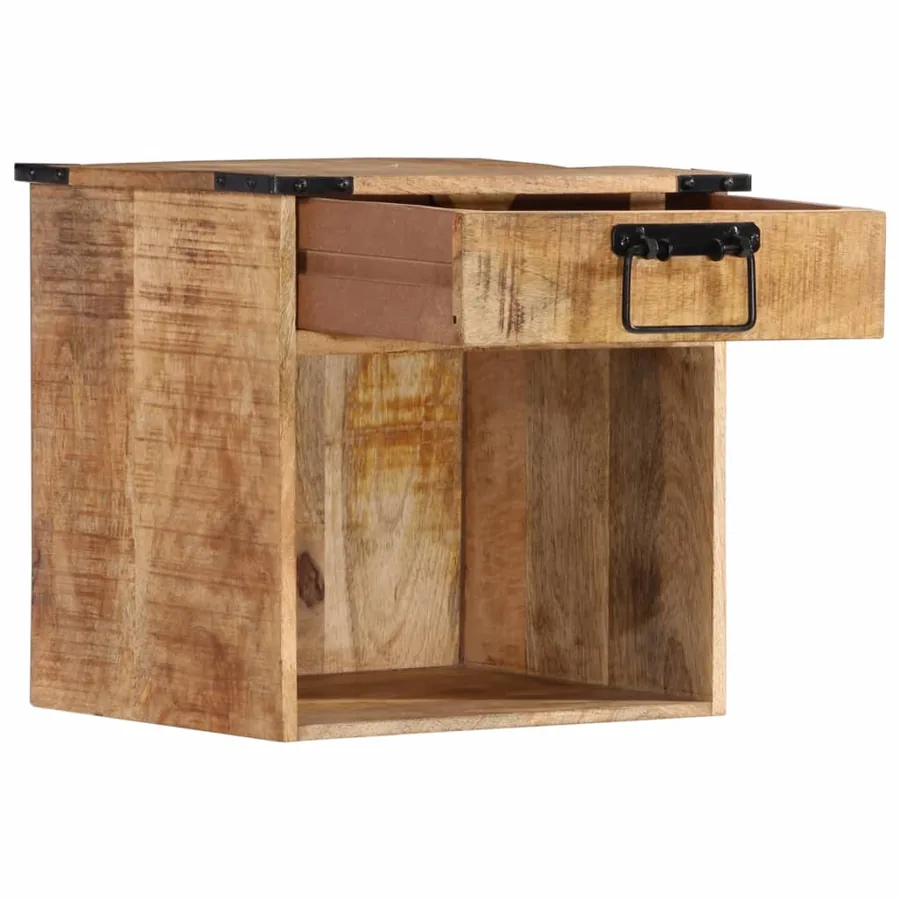 Table de chevet 40x30x37 cm bois de manguier massif - 2