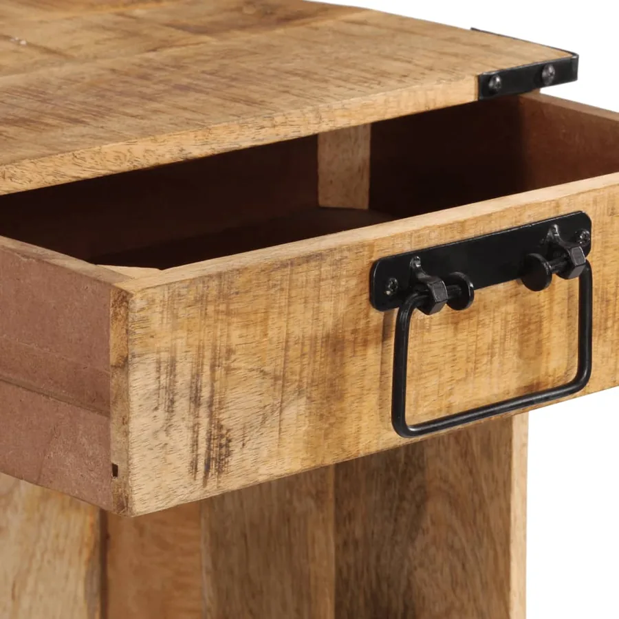 Table de chevet 40x30x37 cm bois de manguier massif - 8