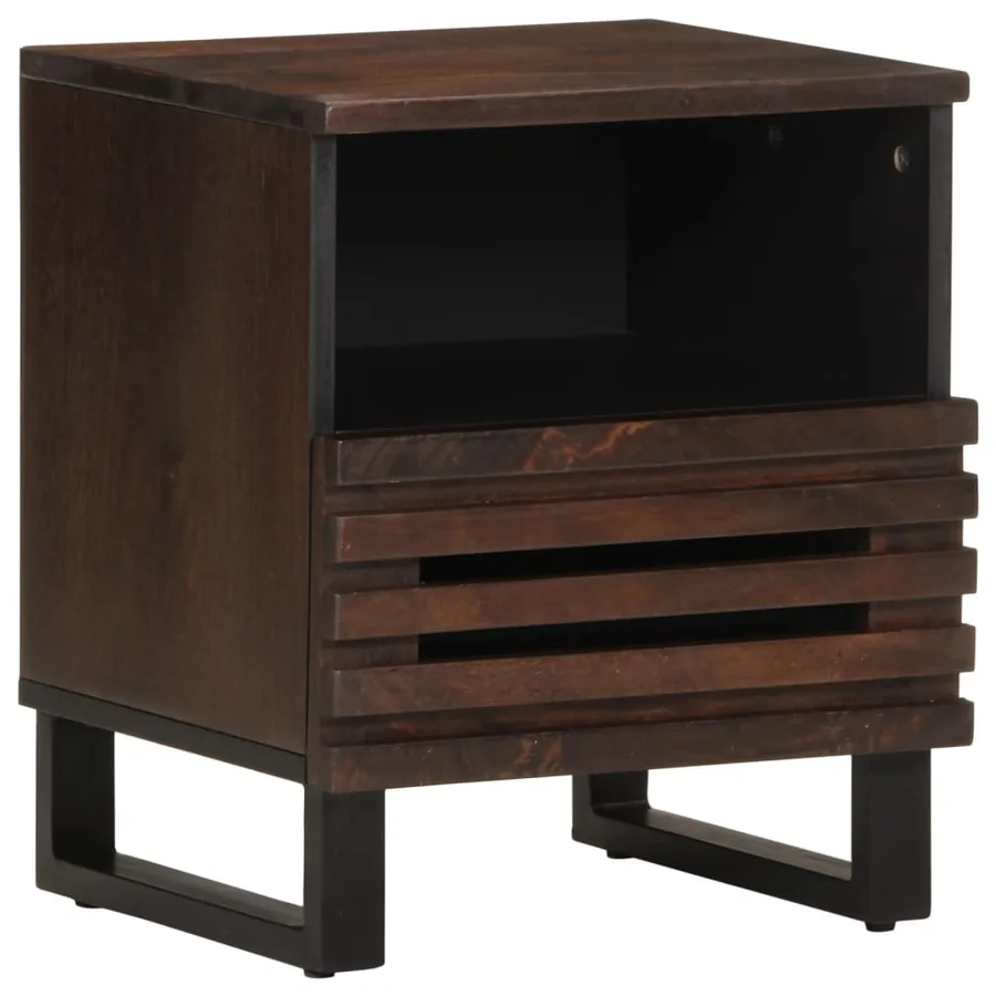 Tables de chevet 2 pcs 40x34x46 cm bois de manguier massif - 2