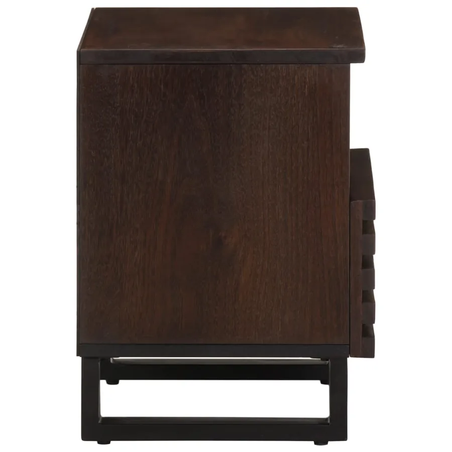 Tables de chevet 2 pcs 40x34x46 cm bois de manguier massif - 5