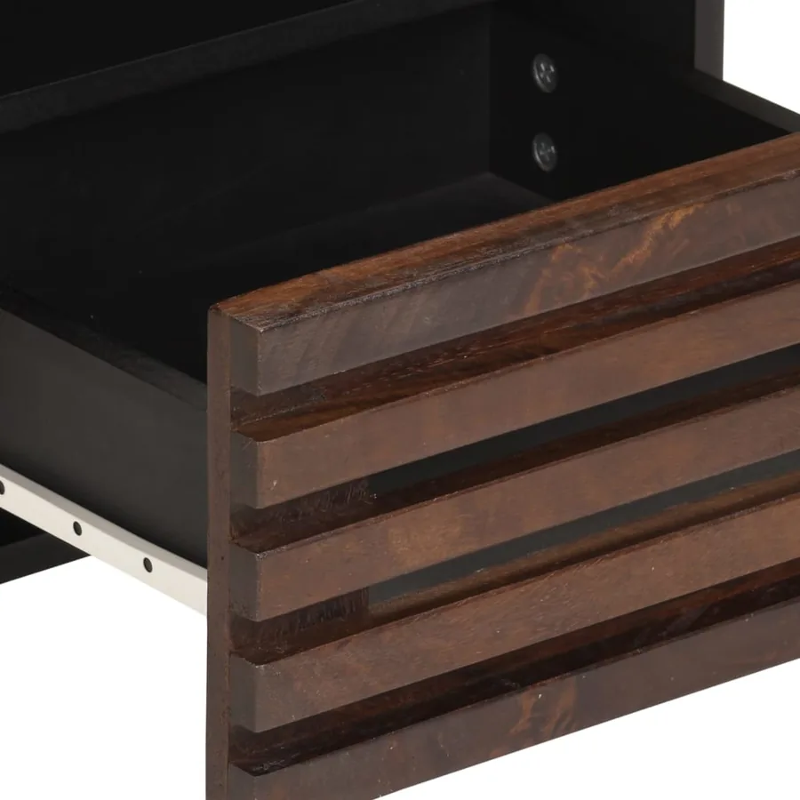 Tables de chevet 2 pcs 40x34x46 cm bois de manguier massif - 8