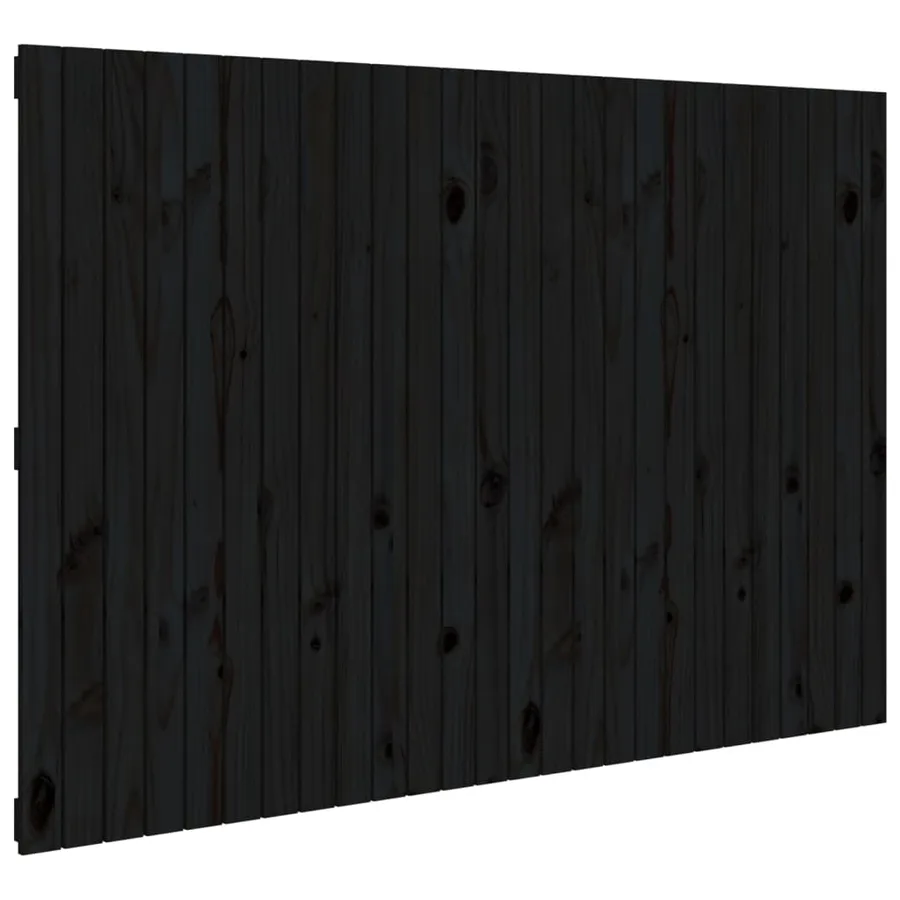 Tête de lit murale Noir 166x3x110 cm Bois massif de pin - 2