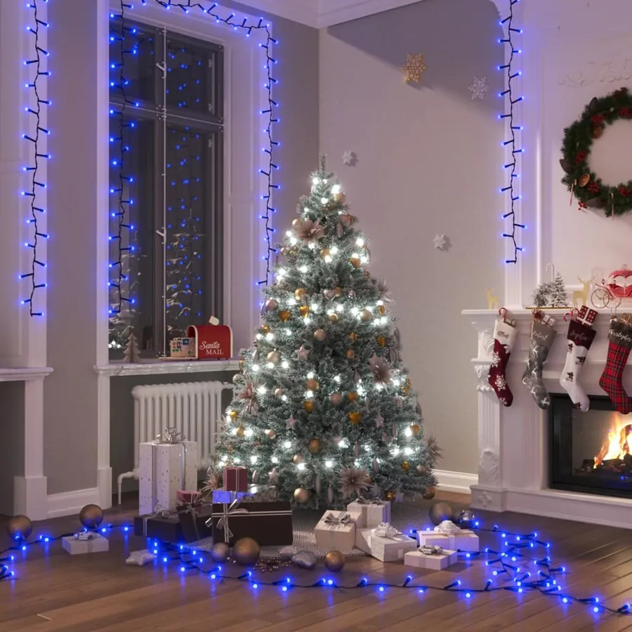 Guirlande à LED compacte avec 3000 LED Bleues 65 m PVC