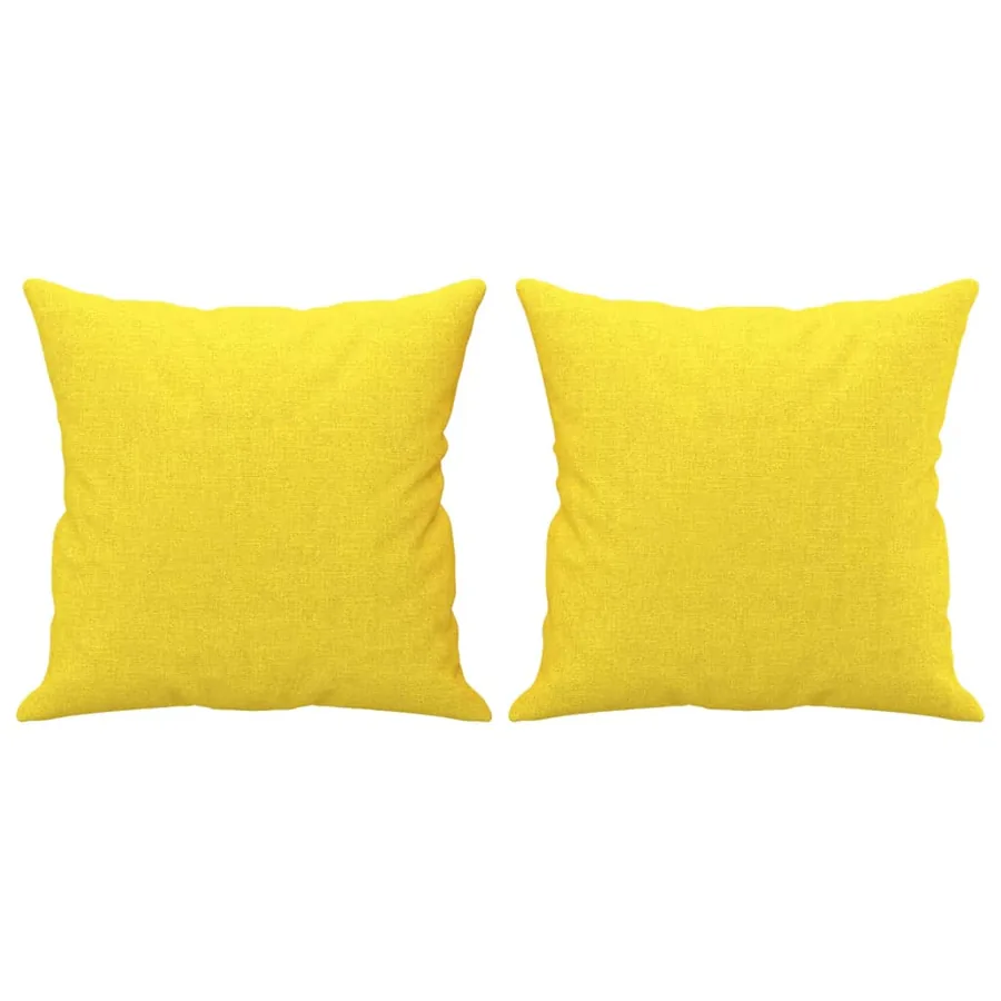 Ensemble de canapés 2 pcs avec coussins jaune clair tissu - 6