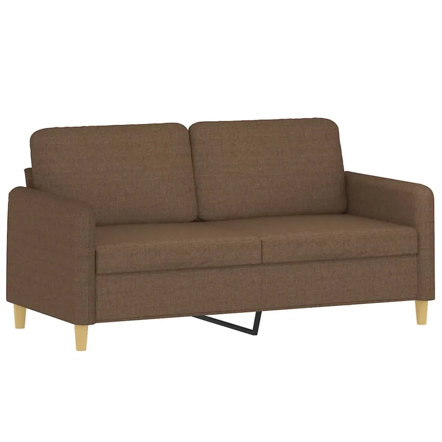 Canapé à 2 places Marron 140 cm Tissu - 2