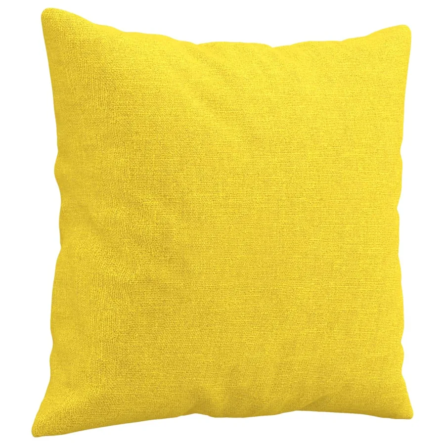 Ensemble de canapés 2 pcs avec coussins jaune clair tissu - 7