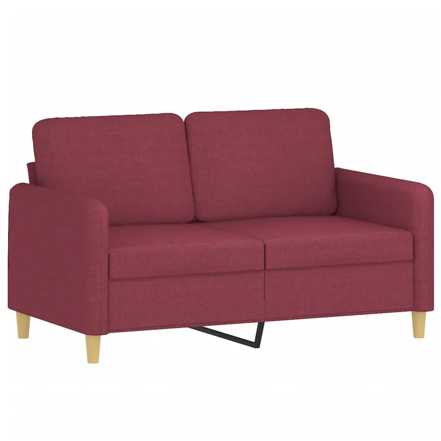 Canapé à 2 places Rouge bordeaux 120 cm Tissu - 2
