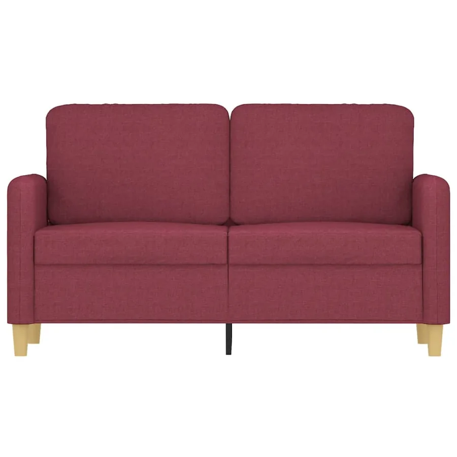 Canapé à 2 places Rouge bordeaux 120 cm Tissu - 3