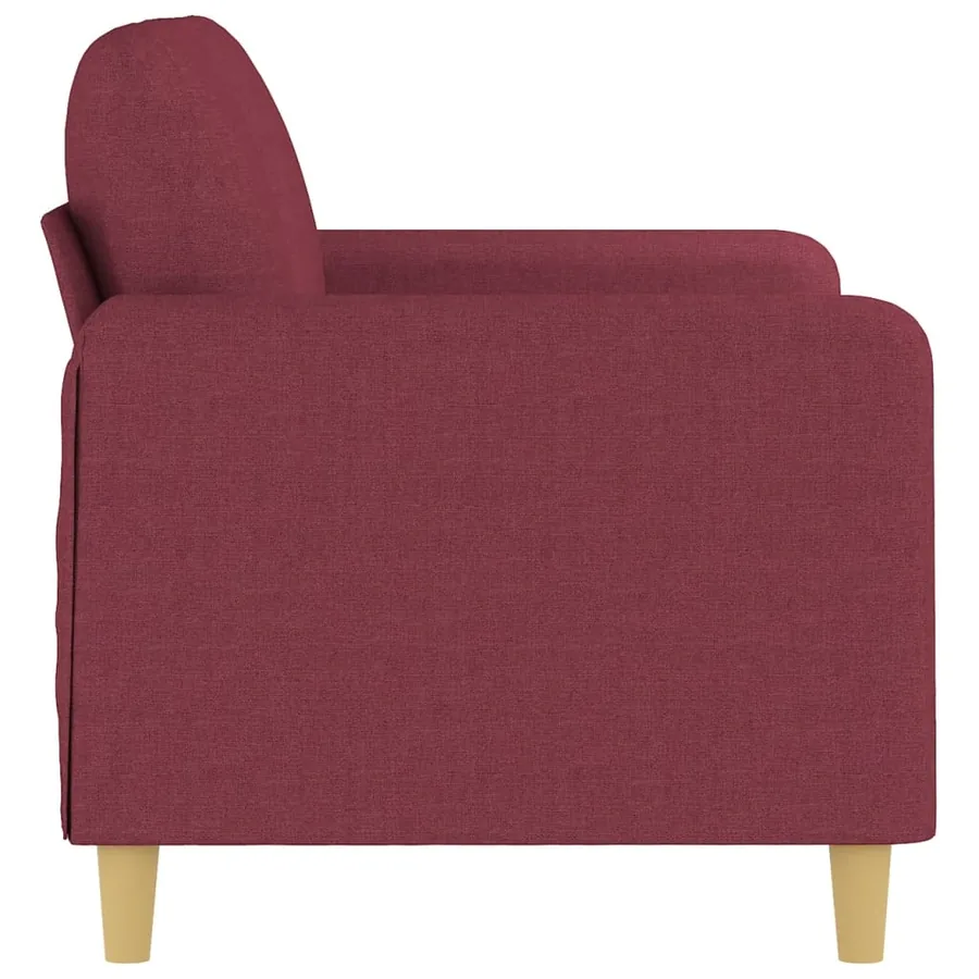 Canapé à 2 places Rouge bordeaux 120 cm Tissu - 4