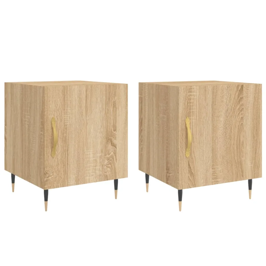 Tables de chevet 2 pcs chêne sonoma 40x40x50 cm bois ingénierie - 2
