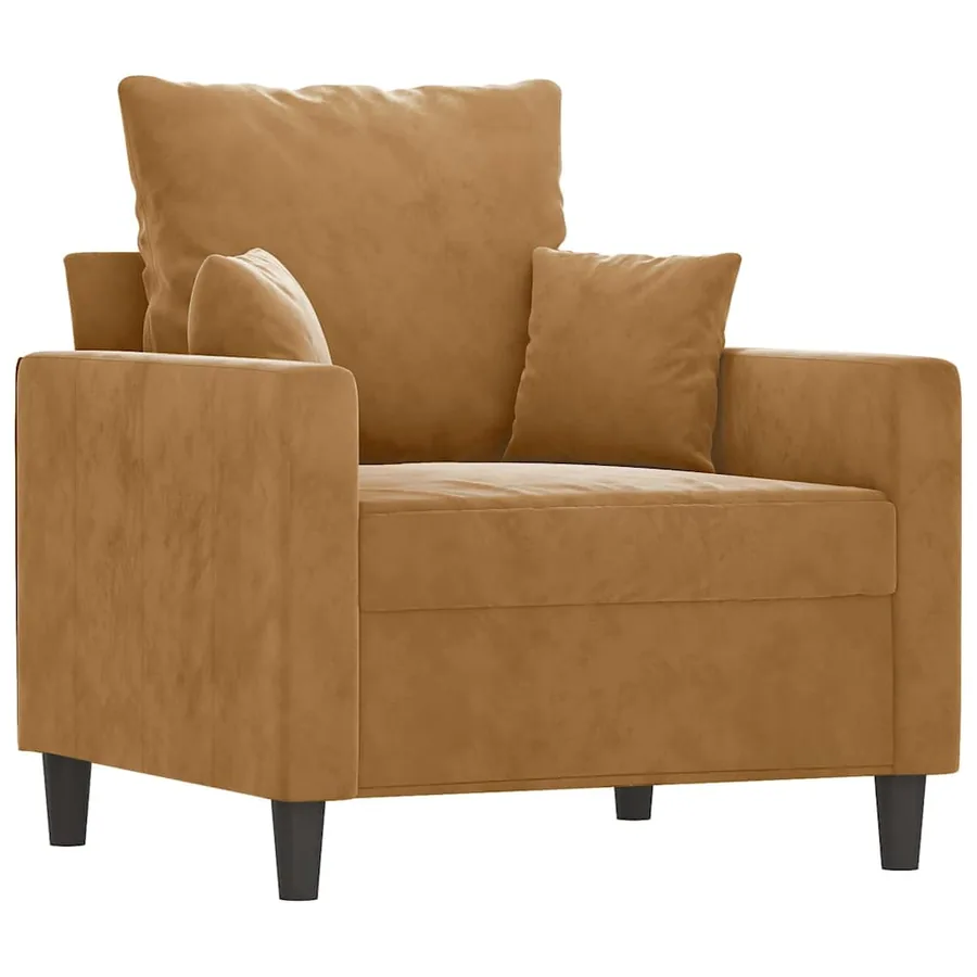 Fauteuil avec repose-pied Marron 60 cm Velours - 4