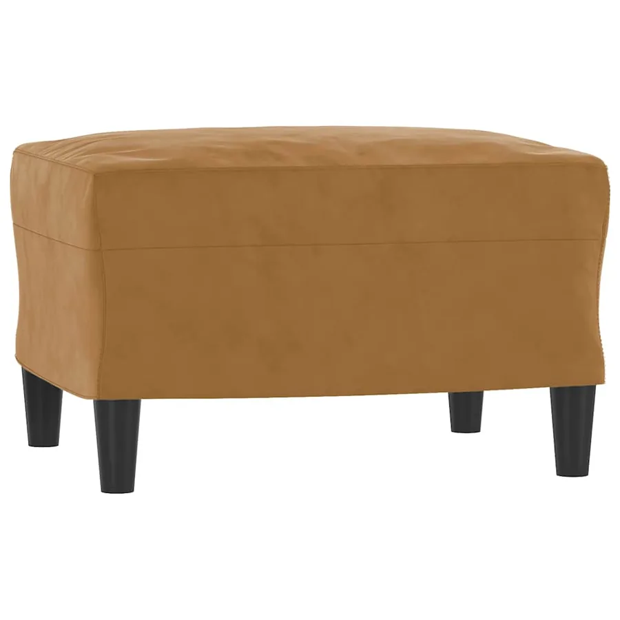 Fauteuil avec repose-pied Marron 60 cm Velours - 5