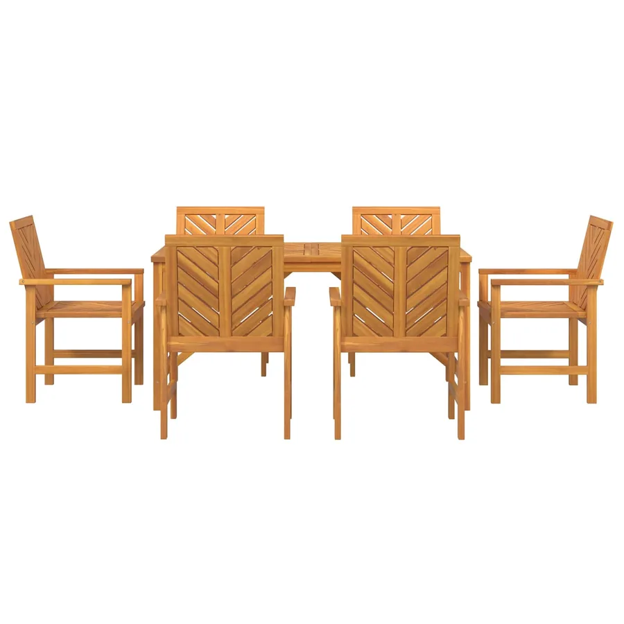 Ensemble de salle à manger pour jardin 7 pc Marron - 7