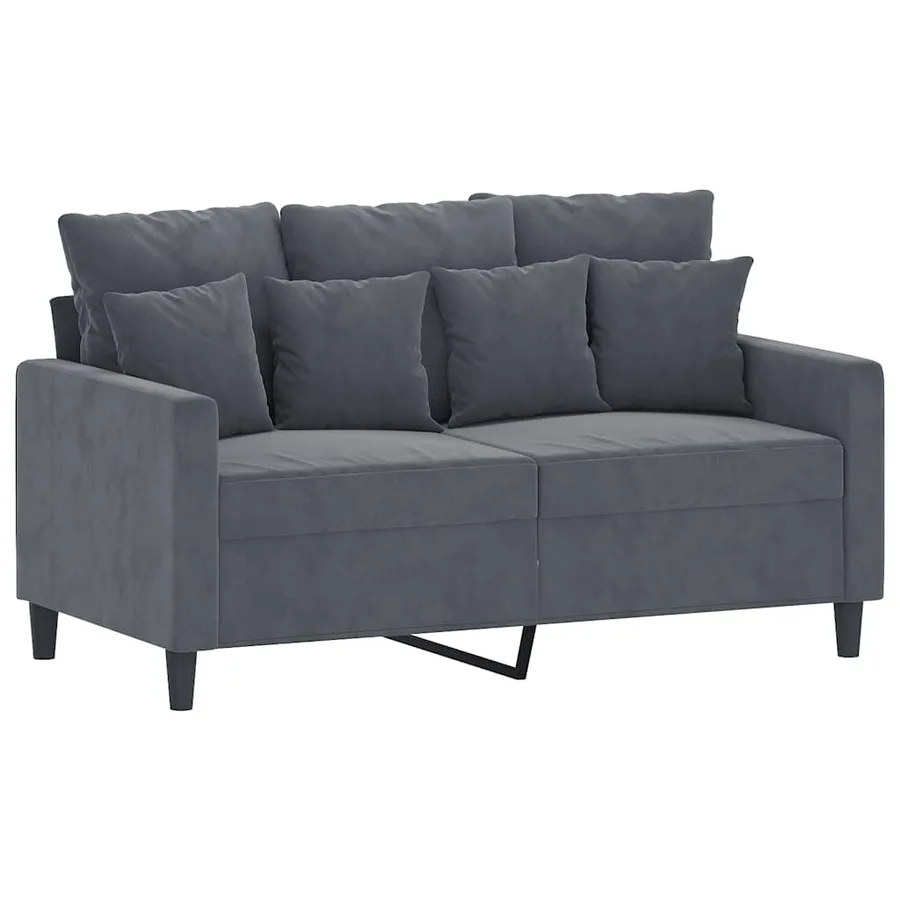 Canapé à 2 places Gris foncé 120 cm Velours - 2