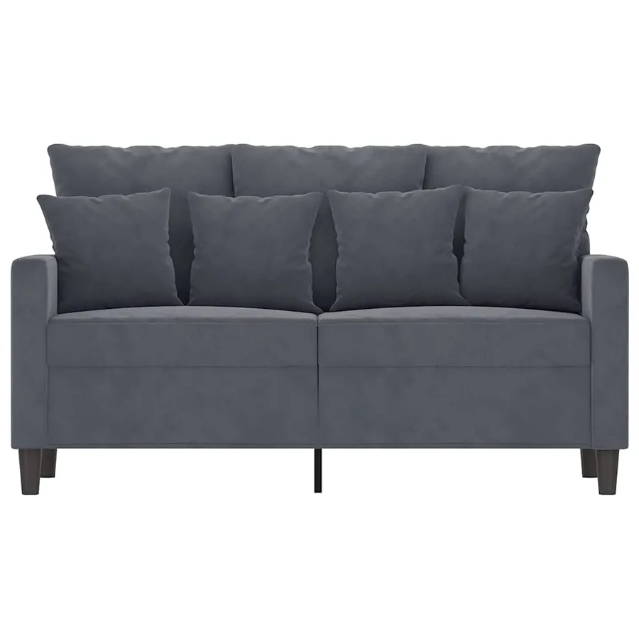 Canapé à 2 places Gris foncé 120 cm Velours - 3