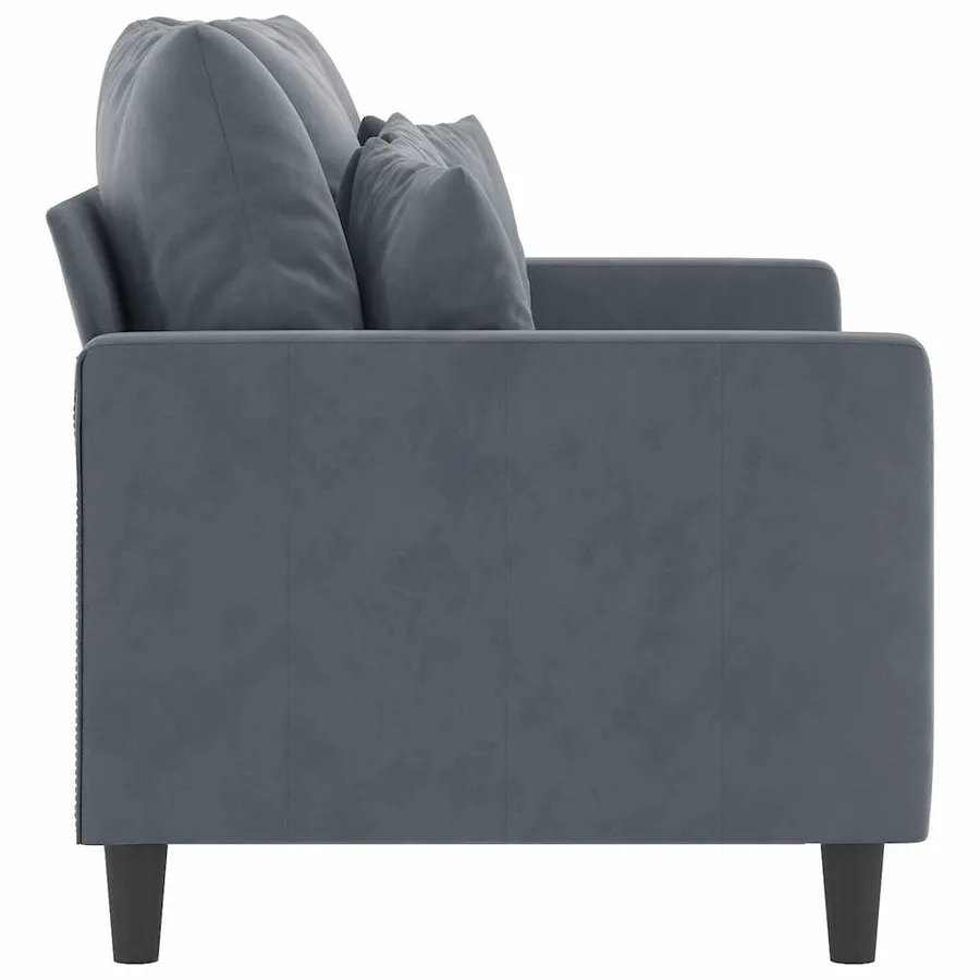 Canapé à 2 places Gris foncé 120 cm Velours - 4