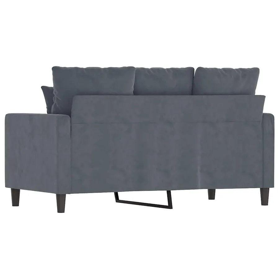 Canapé à 2 places Gris foncé 120 cm Velours - 5