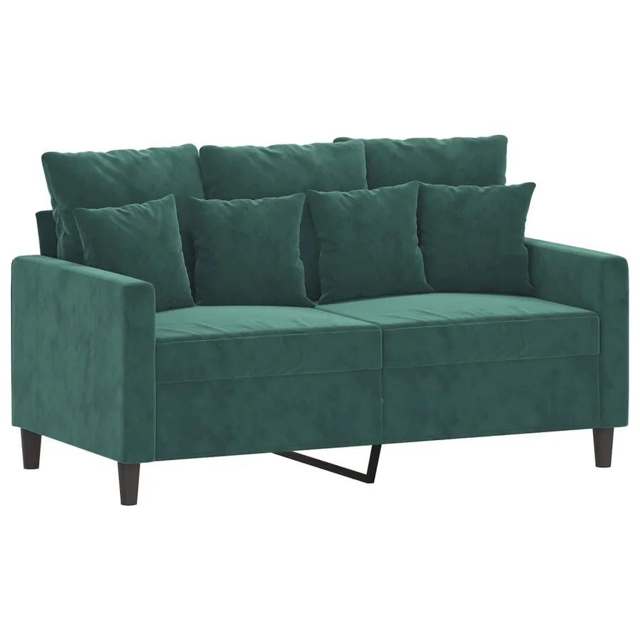 Ensemble de canapés 3 pcs avec coussins Vert foncé Velours - 4