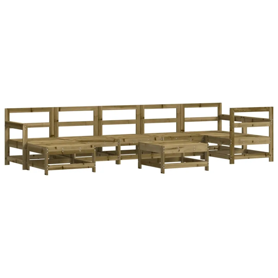 Salon de jardin 8 pcs bois de pin imprégné - 2