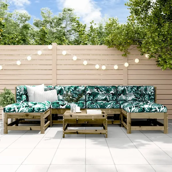 Salon de jardin 7 pcs bois de pin imprégné