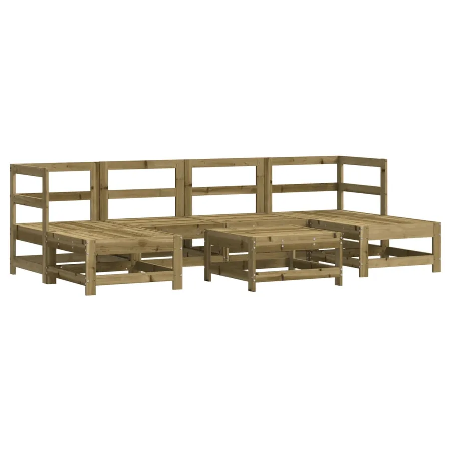 Salon de jardin 7 pcs bois de pin imprégné - 2