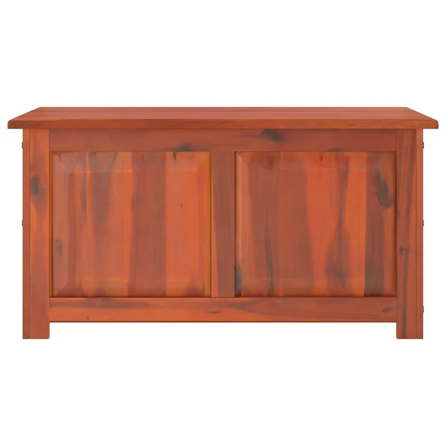 Coffre de rangement avec couvercle marron bois massif d'acacia - 4