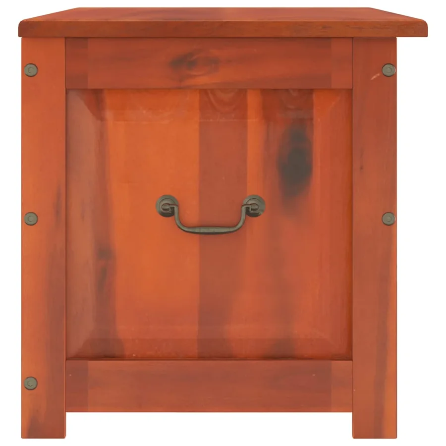 Coffre de rangement avec couvercle marron bois massif d'acacia - 5