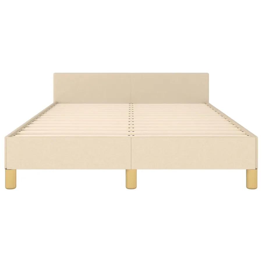 Cadre de lit sans matelas crème 120x200 cm tissu - 6