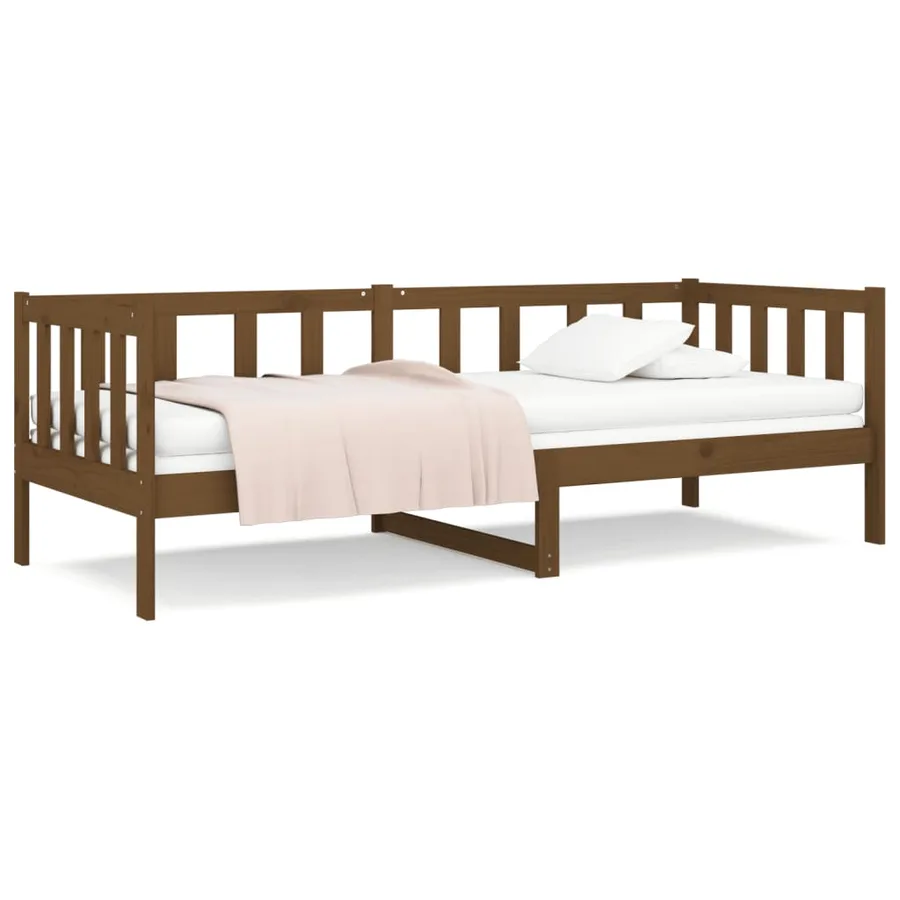 Lit de jour sans matelas marron miel 80x200 cm bois pin massif - 2