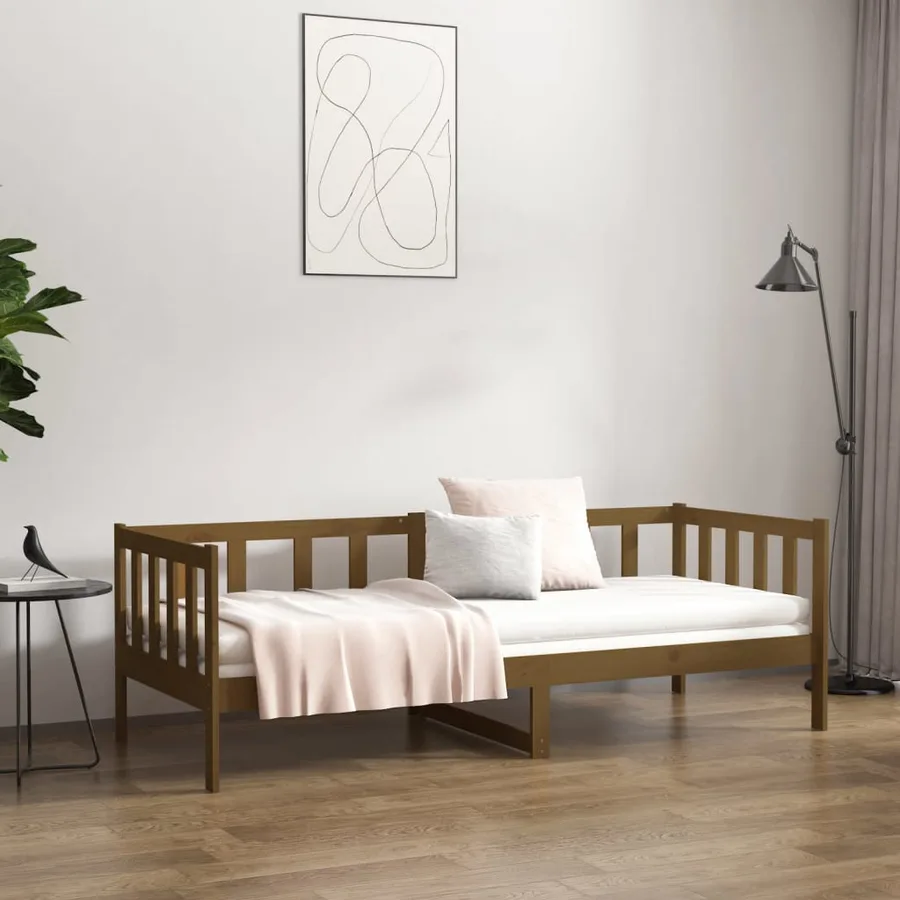 Lit de jour sans matelas marron miel 80x200 cm bois pin massif - 3