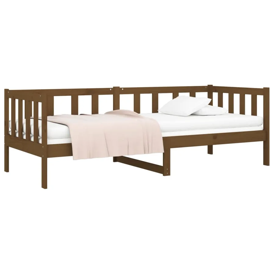 Lit de jour sans matelas marron miel 80x200 cm bois pin massif - 4