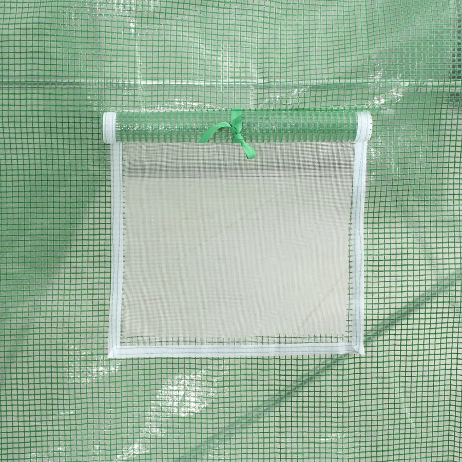 Serre avec cadre en acier vert 28 m² 14x2x2 m - 10
