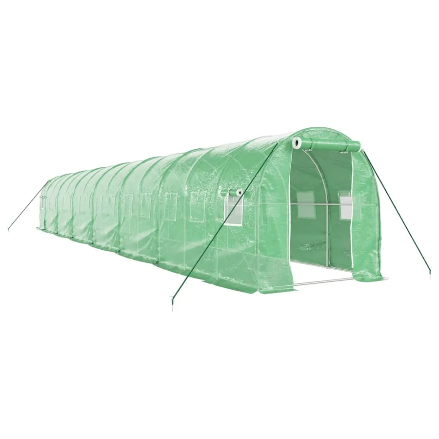 Serre avec cadre en acier vert 28 m² 14x2x2 m - 2