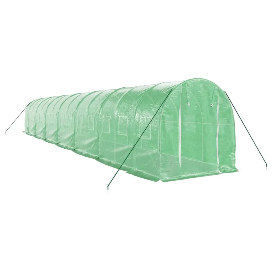 Serre avec cadre en acier vert 28 m² 14x2x2 m - 3