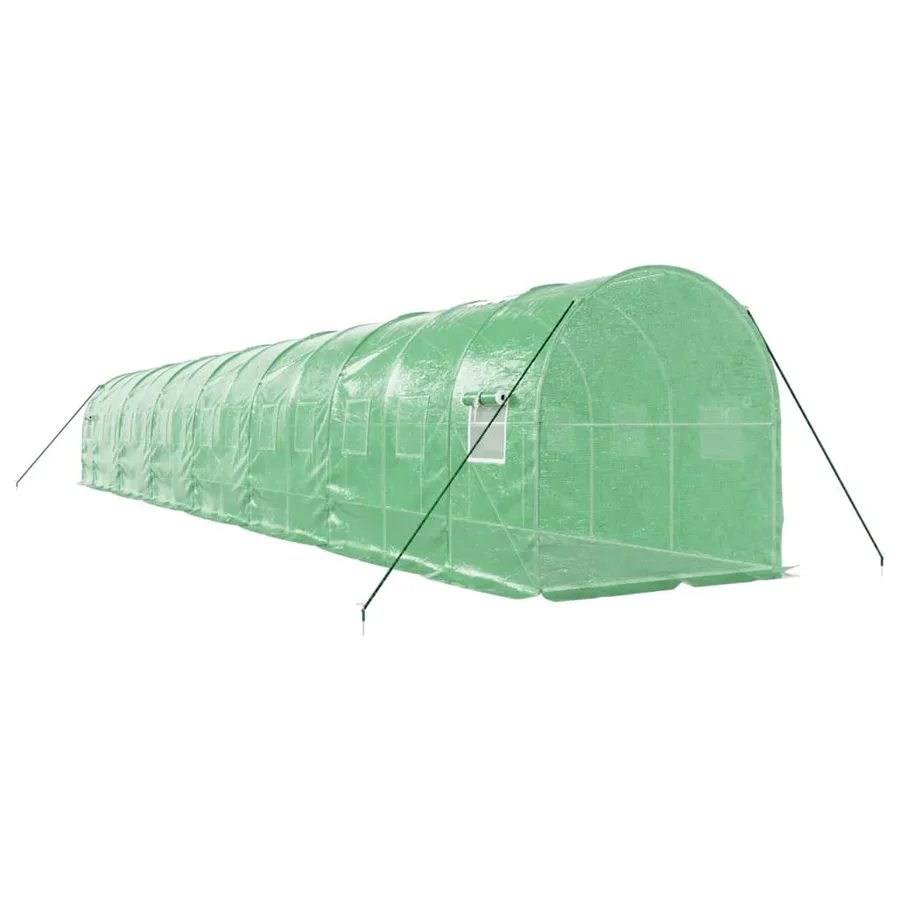 Serre avec cadre en acier vert 28 m² 14x2x2 m - 6