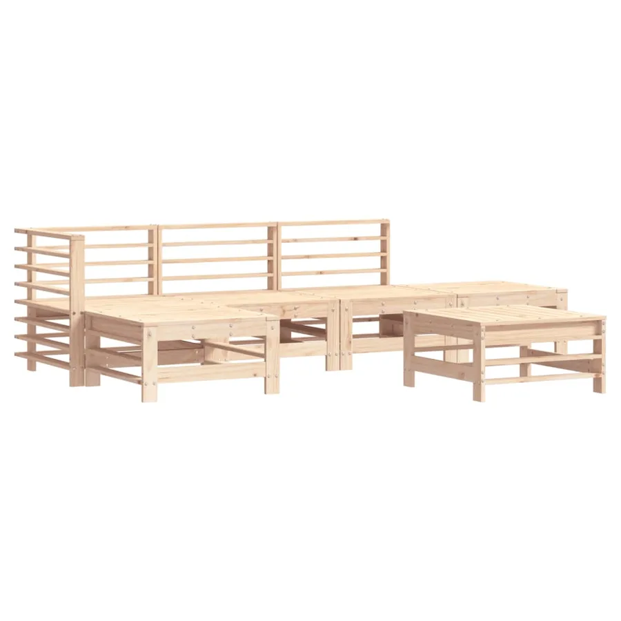 Salon de jardin 6 pcs Bois de pin massif - 2