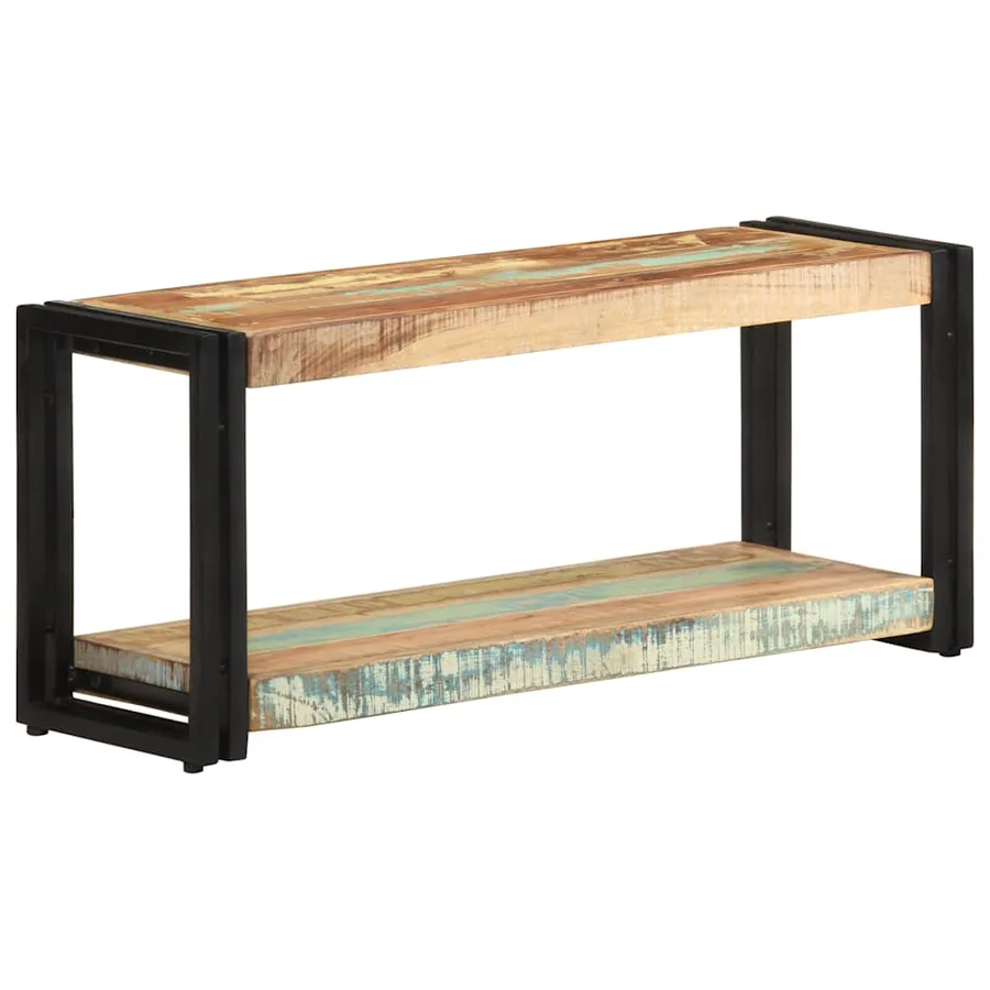 Meuble TV 90x30x40 cm Bois de récupération massif - 10