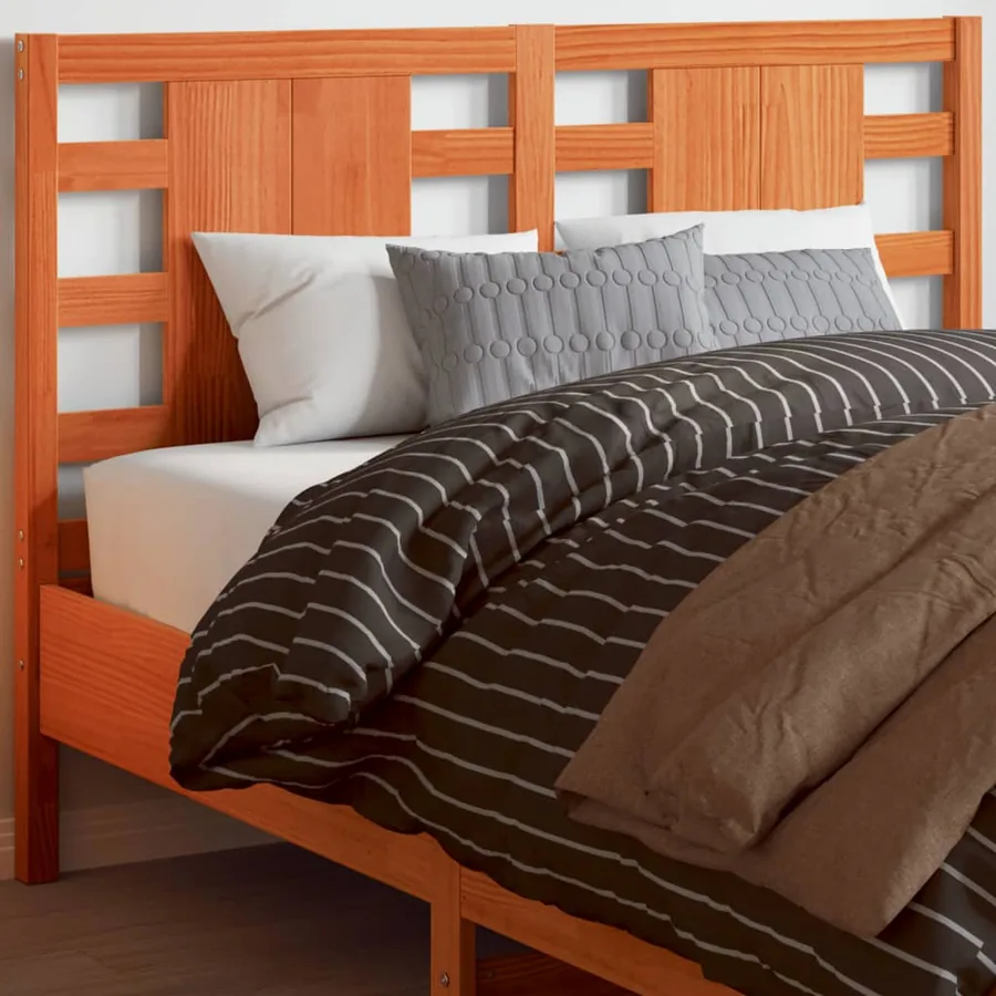 Tête de lit cire marron 135 cm bois massif de pin