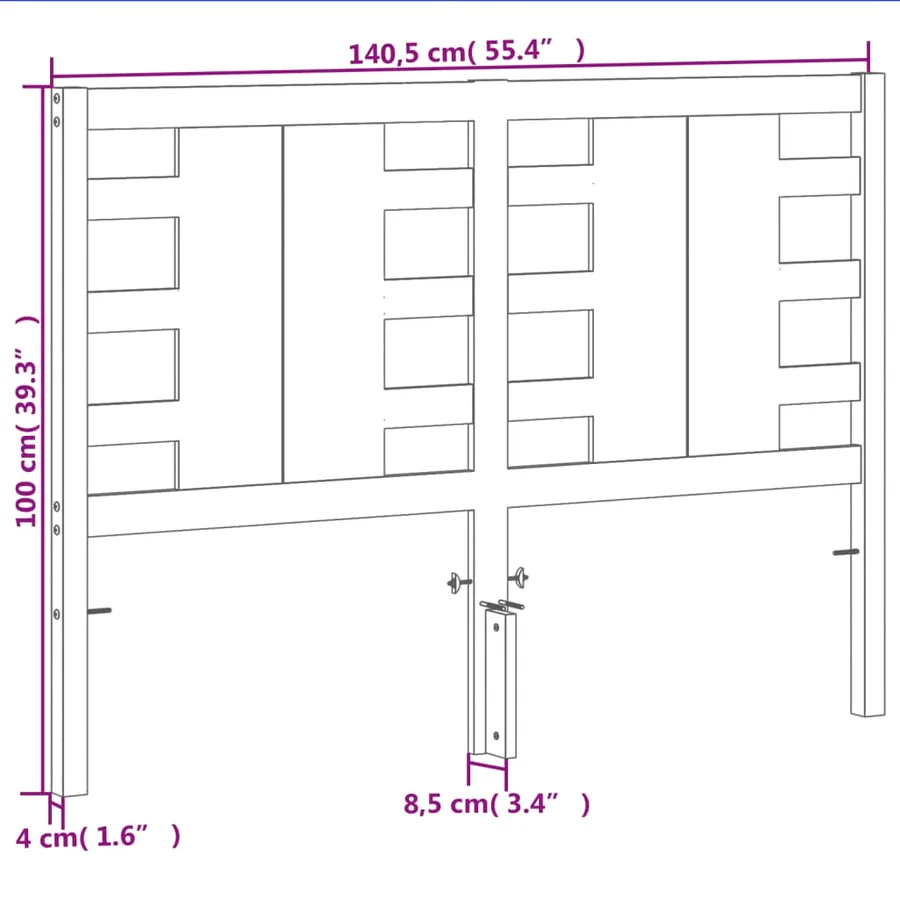 Tête de lit cire marron 135 cm bois massif de pin - 9