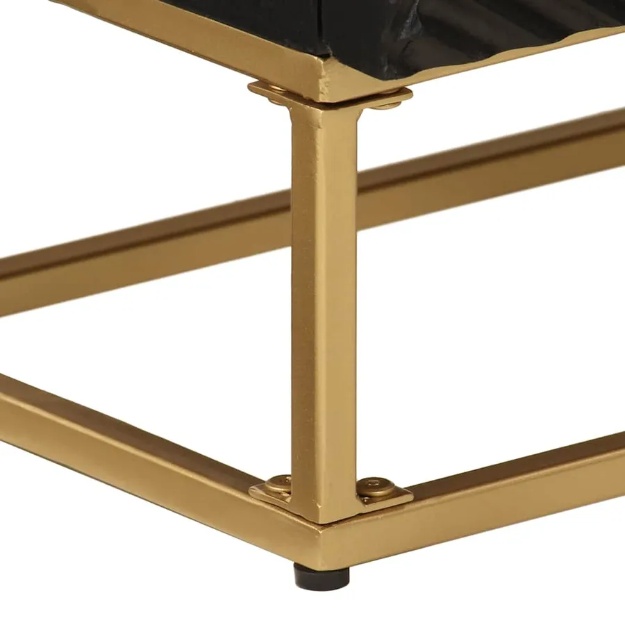 Buffet noir 55x30x76 cm bois massif de manguier et fer - 8