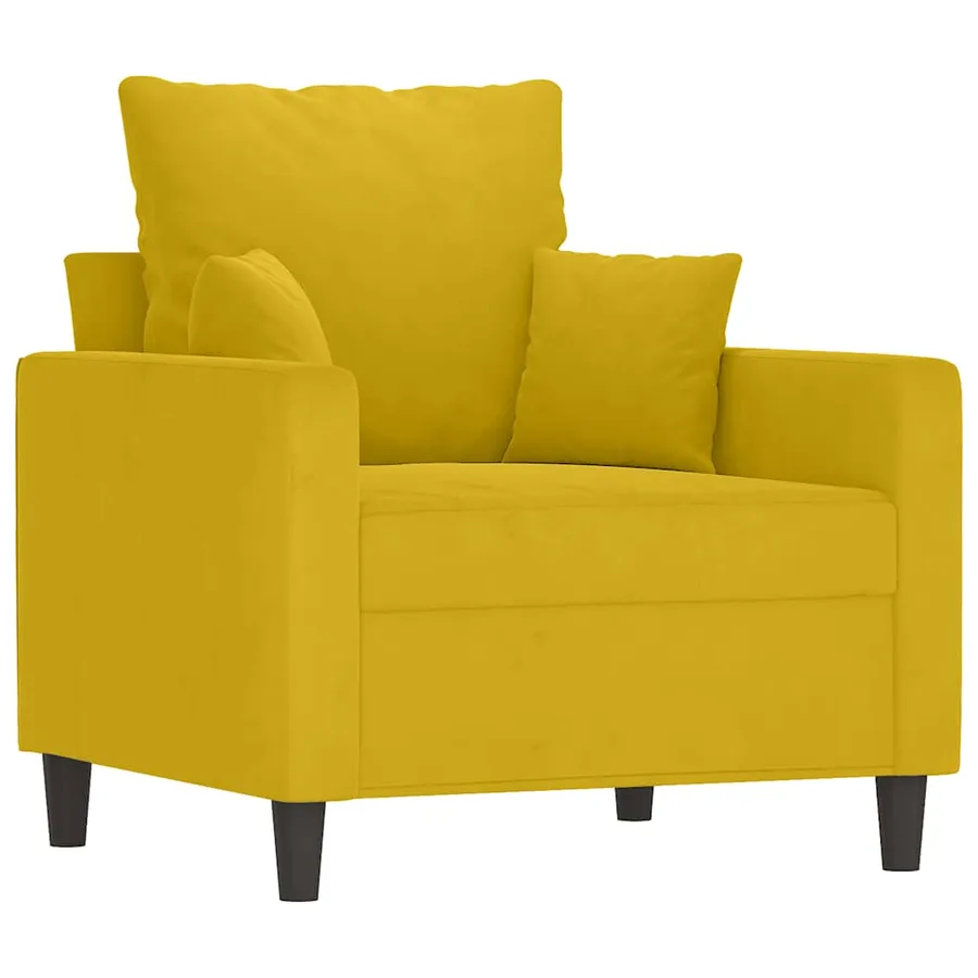Ensemble de canapés 4 pcs avec coussins Jaune Velours - 5