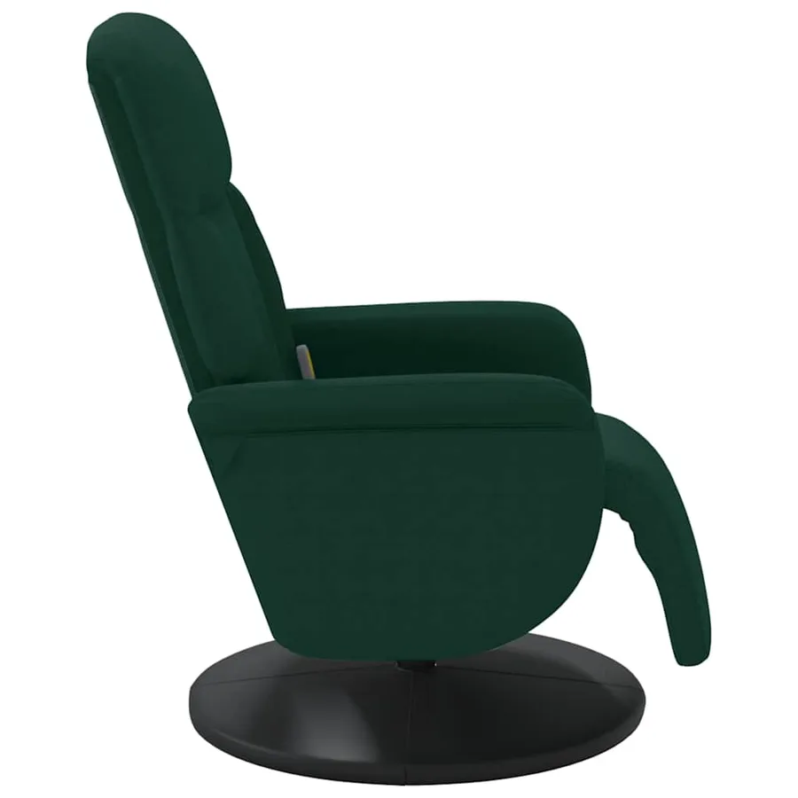 Fauteuil inclinable de massage repose-pied vert foncé velours - 5