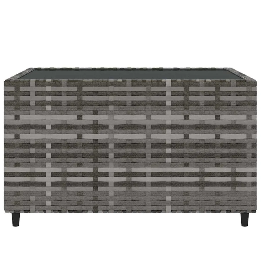 Salon de jardin 4 pcs avec coussins Gris Résine tressée - 8