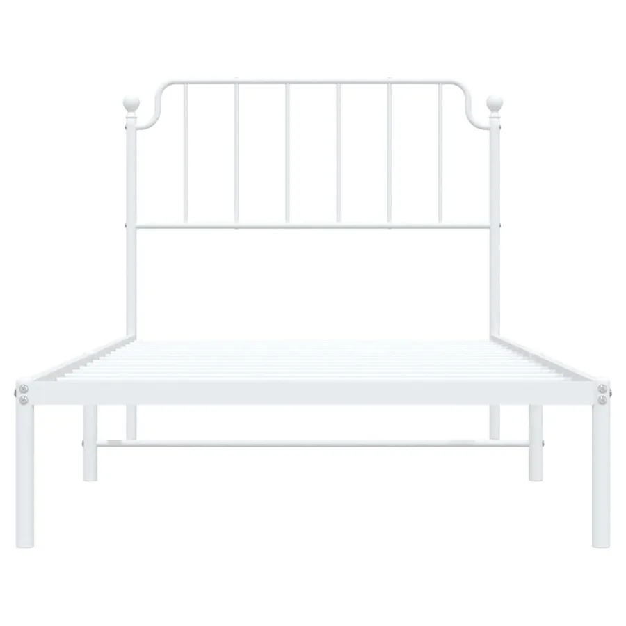 Cadre de lit métal sans matelas et tête de lit blanc 100x200 cm - 6
