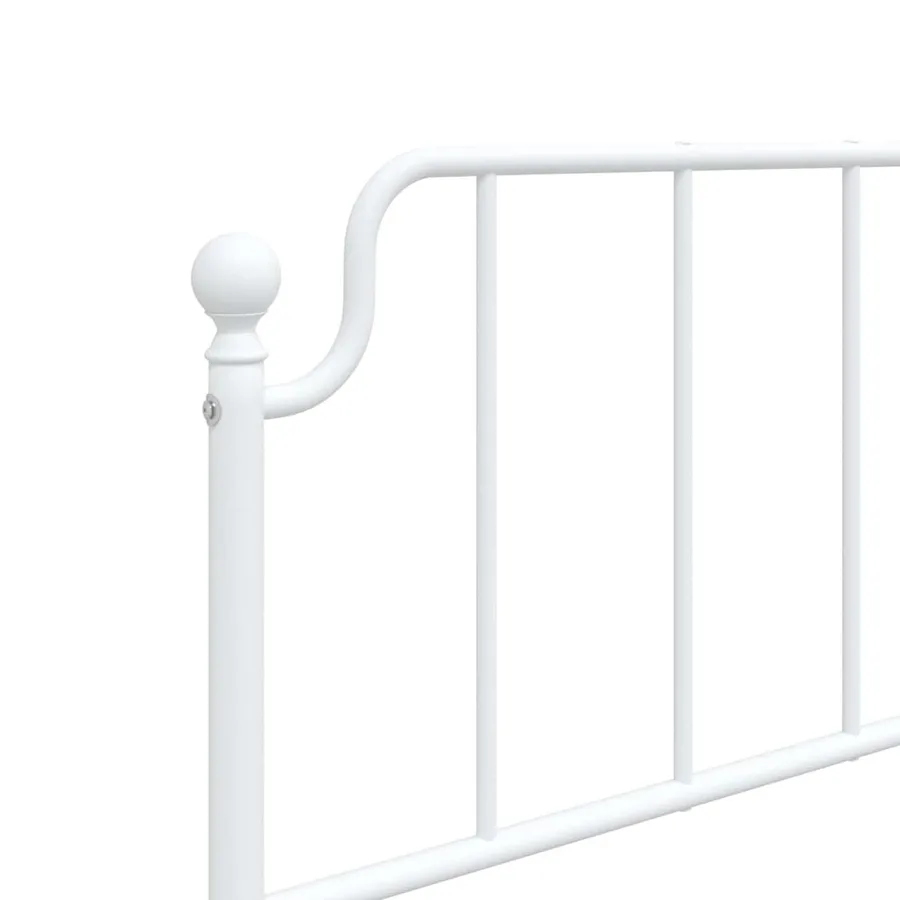 Cadre de lit métal sans matelas et tête de lit blanc 100x200 cm - 9
