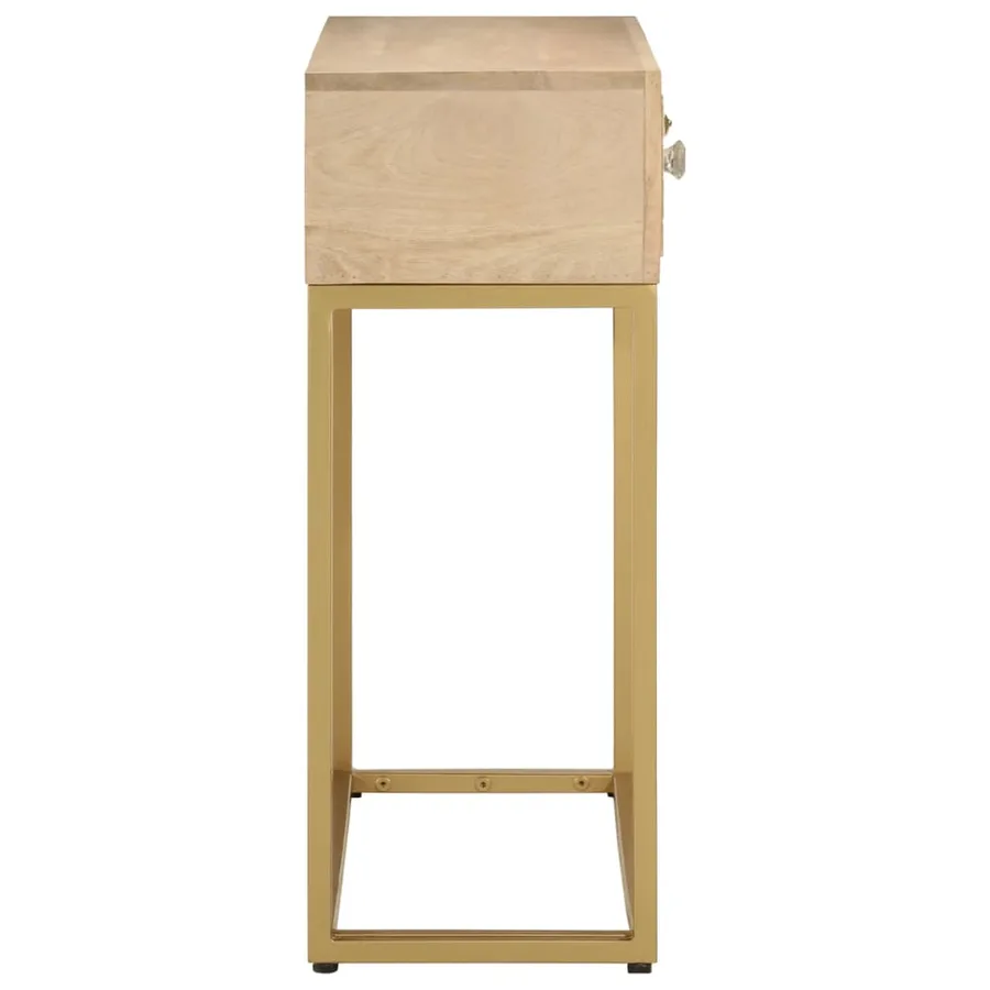 Table console 90x30x76 cm bois massif de manguier et fer - 4