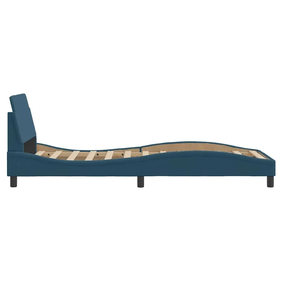 Cadre de lit avec tête de lit Dover bleu 80x200 cm velours - 5