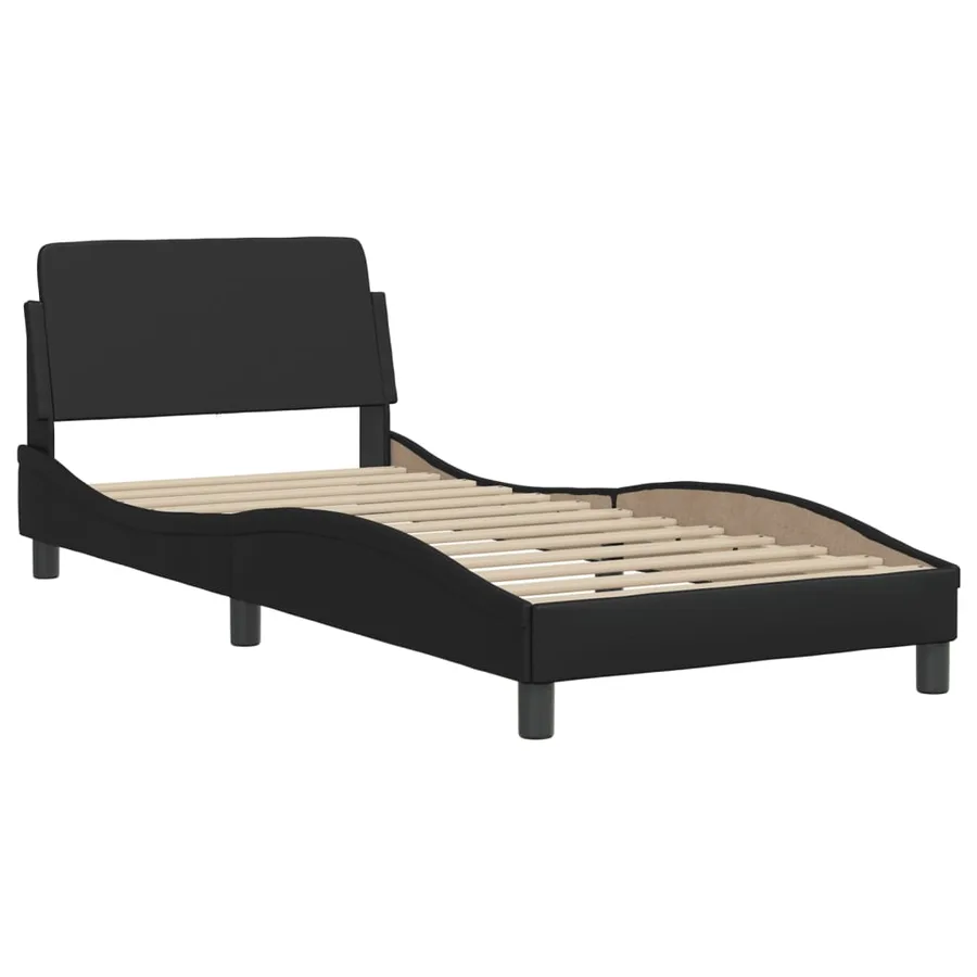 Lit avec matelas Dover noir 80x200 cm similicuir - 4