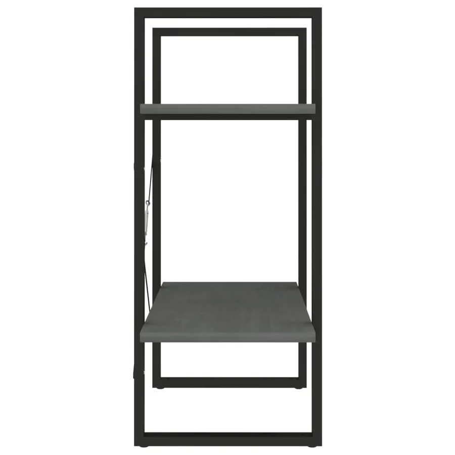 Bibliothèque à 2 niveaux Gris 60x30x70 cm Bois de pin massif - 6